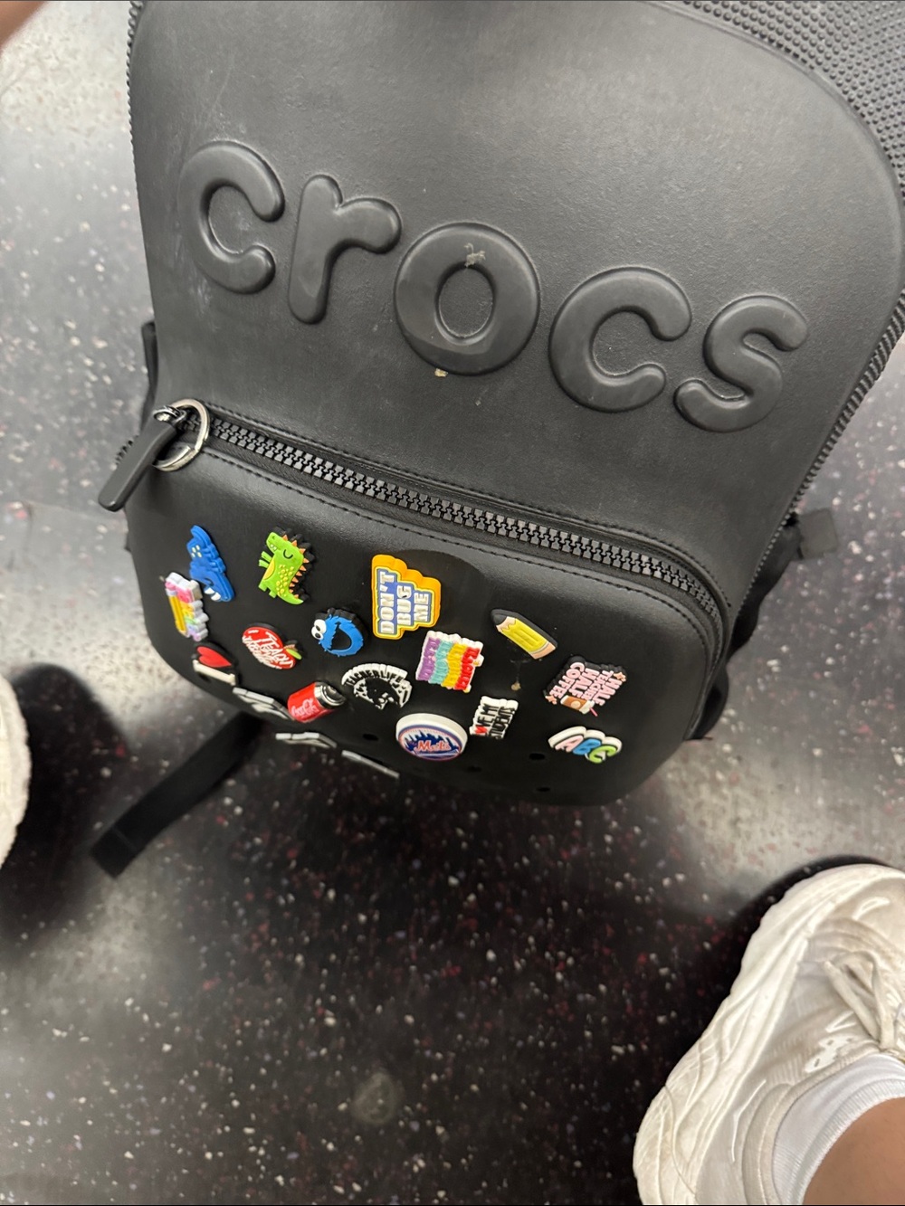 CROCS Black Mini Backpack with Colorful Jibbitz Charms